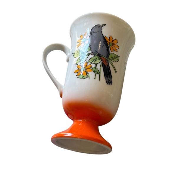 Set Of 3 Vintage 1960’s Fred Roberts SONG BIRDS Irish Coffee Pedestal Mugs - Picture 4 of 8